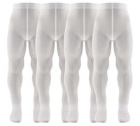 AQUILONE Collant Micro 50 Denari, Calzamaglia Bambina a Tinta Unita in Morbida Microfibra Elasticizzata e Coprente - Made in Italy - 4 Paia (Bianco, 8)