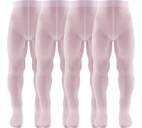 AQUILONE Collant Micro 50 Denari, Calze Bambina in Morbida Microfibra, Calzamaglia Elasticizzata e Coprente - Made in Italy - 4 Paia (Rosa, 4)