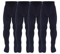 AQUILONE Collant Micro 50 Denari, Calze Bambina in Morbida Microfibra, Calzamaglia Elasticizzata e Coprente - Made in Italy - 4 Paia (Blu, 8)