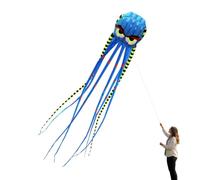 Aquilone da spiaggia - Aquilone gigante da 7,8 m, grande aquilone da paracadute 3D con ali da paracadute, resistente agli strappi, con linea di maniglia, per divertimento in spiaggia e famiglia