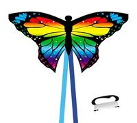 Aquilone Farfalla, facile da guidare, cervo volante per escursioni in spiaggia, con coda lunga, spago e manico, regalo di compleanno per ragazzi e ragazze