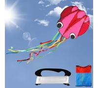 Aquilone, Hillylolly Aquilone Polpo, Aquiloni per i Bambini, Aquilone Acrobatico, Aquilone Grande con Coda Lunga Colorata per Superiore ai 10 anni Bambini e Adulto Giochi all Aperto (Rosa)