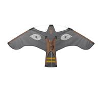 Aquilone spaventapasseri per uccelli, 120 x 66 cm, repliche per falchi, aquilone repellente per uccelli, strumento deterrente per voli, design con piume riflettenti, spaventapasseri per predatori, per