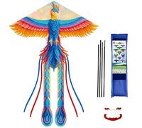 Aquiloni Fenice per Bambini e Adulti, 107x71inch Aquilone a Linea Singola Misura Grande Aquilone Beach Phoenix Kite con Stringa aquilone e 190cm Coda Lunga Regalo di Giocattoli per Aquiloni