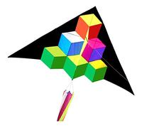 Aquiloni per adulti Gigante creativo colorato triangolo quadrato aquilone volante nel parco all'aperto facile da volare regali per gli amici (dimensioni: 2,8 m+coda) (2,8 m * coda+799,8 m linea Kevlar