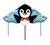 Aquiloni per ragazze creativo carino cartone animato triangolo pinguino aquilone giochi all'aperto per giovani che volano nella brezza aerea facile da volare (dimensioni: 1,4 m+3 m coda+260 m linea