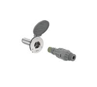 Aquor House Hydrant V1+ Rubinetto da esterno antigelo, valvola antisifone con attacco rapido, rubinetto a parete con tubo flessibile antigelo, grigio ardesia