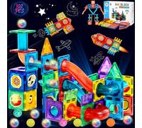 AQXONG 102 Pcs Giocattoli Magnetici da Costruzione con Tubi, 3D Giocattoli da Costruzione Magnetici, Giocattoli educativi da costruzione Bambini Adatto per Ragazzi e Ragazze 3+