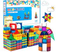 AQXONG 118Pcs Giocattoli da Costruzione Magnetici, Set di Costruzioni Giocattolo Magnetiche, Giocattoli Educativi da Costruzione, Regalo Giocattolo Magnetico per 3+ Ragazzi e Ragazze