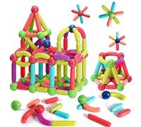 AQXONG 48 Pcs Blocchi Magnetici, Giocattoli da Costruzione 3D, Giocattoli da Costruzione Magnetici, Regali di Giocattoli Educativi per L'apprendimento per Ragazzi e Ragazze di 3 4 5 6 7 8 anni