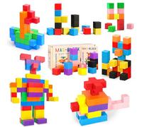 AQXONG 64Pcs Giocattoli da Costruzione Magnetici, Set di Costruzioni Giocattolo Magnetiche, Giocattoli Educativi da Costruzione, Regalo Giocattolo Magnetico per 3+ Ragazzi e Ragazze