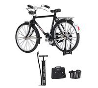 aqxreight 1:10 Modello in Lega Collezione di Simulazione in Miniatura Vintage Modello di Bici da Bici con Valigetta Green (BLACK)