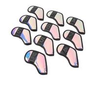 aqxreight 10 Pezzi Copri Testa per Mazze da Golf Superficie in Tessuto PU Elegante Antiurto Antigraffio Set di Coperture in Ferro da Golf per Mazze da Il Bordo Bianco Non Protegge Il Ma Aggiunge un