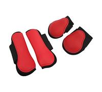 aqxreight 4 Pezzi Stivali per la Gamba Posteriore Anteriore del Cavallo Stivali per Tendine del Cavallo con Guscio in PU per l'addestramento del Salto CorsaRosso Un Set XL in Modo da Proteggere (1