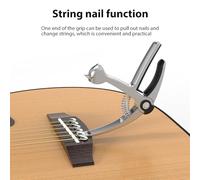 aqxreight 5 in Chitarra Capo Capo Acoustica String String Cutter/Pick Holder/Pin Pulter Clamp/Holder Clamp/Holder Guitar Guitar per Chitarre Classiche Folk Ukulele Bass Strumenti Accessori T (SILVER)