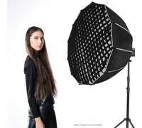 aqxreight 90 cm/ 35.4in a Rilascio Rapido Softbox Parabolico Softbox Pieghevole con Griglia di Montaggio Bowen per Fotografia in Studio Fotografico Ritratto in Streaming Live con Sacca di Nylon (90cm)