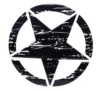aqxreight Adesivo per Il Corpo, 19,7 Pollici Adesivo per Carrozzeria Decal Black Star Decorazione per Rubicon JK CJ TJ YJ