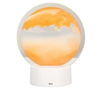 aqxreight Arte della Sabbia in Movimento Cornice Rotonda 3D in Vetro Trasparente Luci Alimentate Tramite USB Immagine Dinamica della Sabbia per Family Office Cafe Giallo la Luce Completamente (YELLOW)