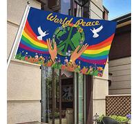 aqxreight Bandiere in Poliestere per la Pace nel Mondo 90x150 Cm Striscioni per Esterni con Dissolvenza Vibrante per Feste in Giardino e Decorazioni Murali Grandi Bandiere Decorative (Blu (con 4 gol)