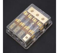 aqxreight Blocco Porta Circuito Stereo per Auto da 12 V 60 A in 4 Vie d'uscita, Forte Supporto Ignifugo, Scatola dei Fusibili, Blocco Fusibili, Supporto Scatola dei, per Lama, da 60 A.