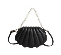 aqxreight Borsa a Tracolla con Shell con Catena di Perle Finte - Elegante Borsa in Pelle PU per Donne - Versatile e Design (Una dimensione)