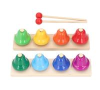 aqxreight Campane da Scrivania per Bambini Campana Strumento a Percussione 8 Note Campane Musicali Colorate Strumento a Percussione Giocattolo con Mazze di Legno Fino Alla Nota e Alla Campana dello