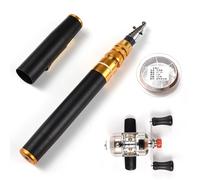 aqxreight Canna da Pesca e Mulinello a Forma di Penna Telescopica Tascabile Portatile da 1,95 M Combinati per la Pesca Sul Ghiaccio del Serbatoio della Diga della Barca