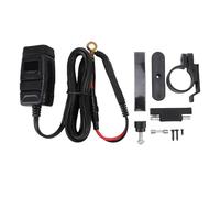 aqxreight Caricatore del Telefono Motociclistico USB C Ricarica Rapida Montaggio del Manubrio Impermeabile con Voltmetro e Interruttore Off Off SAE Compatibile per Tablet per Smartphone e (BLUE)