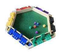 aqxreight Chiudi la Scatola Gioco di Dadi per 1 6 Giocatori Gioco di Matematica su Tavola di Legno con 6 Dadi Divertente di Strategia per Bambini Adulti Feste di Famiglia Pub (multicolore)