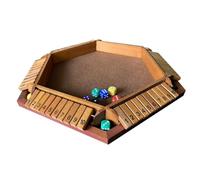 aqxreight Chiudi la Scatola Gioco di Dadi per 1 6 Giocatori Gioco di Matematica su Tavola di Legno con 6 Dadi Divertente di Strategia per Bambini Adulti Feste di Famiglia Pub (BROWN)