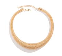 aqxreight Collana a Catena a Serpente da Donna Gioielli Geometrici Chiusura con Gancio Lucido Collare a Catena a Serpente Regolabile per la Festa 01 Oro 5764 Taglia Unica è Sufficiente Contorno