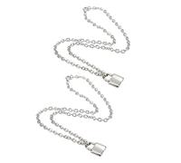 aqxreight Collana con Lucchetto da 2 Pezzi da 50 Cm Collana con Catena a Lucchetto Personalizzata in Acciaio Inossidabile Anallergico per Donna e Non Sbiadisce con la in Acciaio Inossidabile