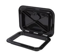 aqxreight Copertura per Boccaporto Rettangolare per Barche, Boccaporto Marino in Plastica Nera con Superficie Antiscivolo e Guarnizione, per Yacht, Barche a Vela e Vari Tipi di