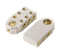 aqxreight Coppia Terminali Batteria Kit Positivo Negativo Morsetti Batteria per Auto Pila con Chiave M8/M10 Meccanica e Resistenza per l'installazione Dotata di Comodo Mandrino