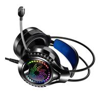 aqxreight Cuffie per Computer Cablate Canale 7.1 Fascia Regolabile Cuffie Morbide da Gioco per Computer Dual 3,5 Mm e USB RGB RGB Che Emette Abbaglianti con un Suono Luminoso e Coinvolgente