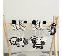 aqxreight Culla, Carrozzina, Giocattoli Sospesi, Passeggino per Animali in Bianco e, Seggiolino Auto, Giocattolo, Sonagli Appesi per Neonati, Immagine del Bambino e del Bambino, Colori, Attenzione