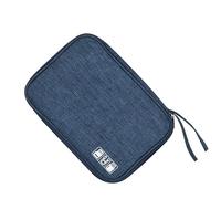 aqxreight Custodia per Cavo da Viaggio Borsa da Viaggio per Elettronica Portatile Multifunzionale Impermeabile per Cavo Dati Auricolare Power Bank Blu Scuro Ordinatamente in Posizione e in Posizione