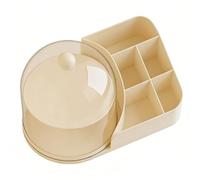 aqxreight Desk Display Case con Base Rotante,Proof (Cream Yellow with | Cover trasparente,ideale per oggetti da collezione,struttura stabile,materiale plastico,design compatto