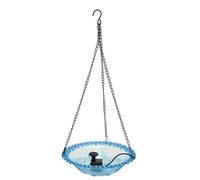 aqxreight Elegante Fontana per il Bagnetto degli Uccelli per Uso Esterno Alimentatore Sospeso Alimentato Tramite USB per Decorazioni da Giardino e Patio (BLUE)
