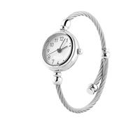 aqxreight Elegante Orologio da Polso Analogico Rotondo da Donna con Movimento Al Quarzo e Numeri Romani Comodo Orologio da Polso Dal Design Aperto (piatto bianco digitale)