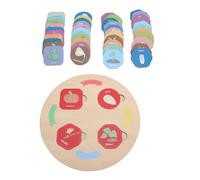 aqxreight Giocattoli per l'apprendimento del Ciclo di Vita in Legno per Bambini 48 Pezzi Set Puzzle di Animali e Piante Scienze dell'educazione Ordinamento Gioco di Abbinamento Aula Homeschool