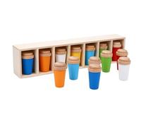 aqxreight Giocattolo per Abbinare i Colori delle Bottiglie, Set di Gioco | Materiale in legno sicuro, molteplici modalità di gioco, coinvolge il pensiero dei bambini, immagini vivaci