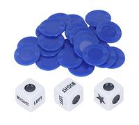 aqxreight Gioco di Dadi Sinistro/destro Segni Chiari Robusto Acrilico 3 Dadi 24 Gettoni Set per Amici I Gettoni per Feste Possono Essere con e o è un Set di Gioco per I Giocatori 3 con