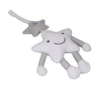 aqxreight Giostrina per Culla con Campanello a Morbido Peluche Simpatico Cartone Animato Bianco a Forma di Stella a Punte Giocattolo da Appendere per Culla per Auto Carrello per e Pelle di CARTOON