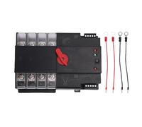 aqxreight Interruttore di Trasferimento Automatico a Doppia Alimentazione, Controller Elettrico a Levetta Montato su Guida Din 4P 100A con Funzionamento Manuale Automatico, per Scatola di