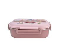 aqxreight Lunch Box in Acciaio Inossidabile con Coperchio Sigillato Box a Tenuta Stagna per Bambini e Adulti, Contenitore per Alimenti Isolato per Ufficio Scolastico o Picnic, Conservazione dei (PINK)