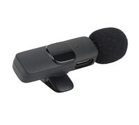 aqxreight Microfono Lavalier K9 per 2, Microfono a Clamp/Holder con Riduzione del Rumore, Batteria da 5 Ore, Portata di 20 M, Associazione Automatica per Smartphone, Tablet PC, Registrazione in Live