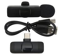 aqxreight Microfono Lavalier Wireless Riduzione Intelligente del Rumore Forte Anti-interferenza Microfono Con Clamp/Holder da Bavero Interfaccia di Tipo C Con Compatto Compatto Non è Presente Alcuna