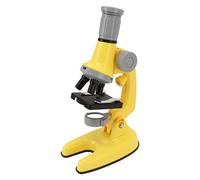 aqxreight Microscopio per Bambini Ingrandimento 100X 600X 1200X con Doppio Kit Scientifico a Luce LED per Studenti Obiettivo Registrazione per Smartphone Giocattolo Educativo STEM (YELLOW)