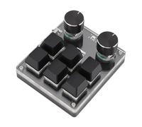 aqxreight Mini Tastierino USB a 6 Tasti con Interruttore Rosso a 2 Manopole Mini Macro Personalizzato Programmabile Tastierino con una Sola Mano Il per Il di Gioco può Aprire per Migliorare la